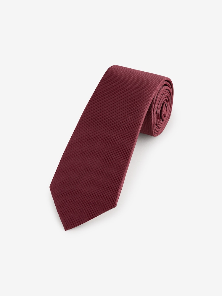 Burgunderrot - Slim Fit - Strukturierte Krawatte - Bild 1 von 3 Burgunderrot - Slim Fit - Strukturierte Krawatte - Bild 1 von 3