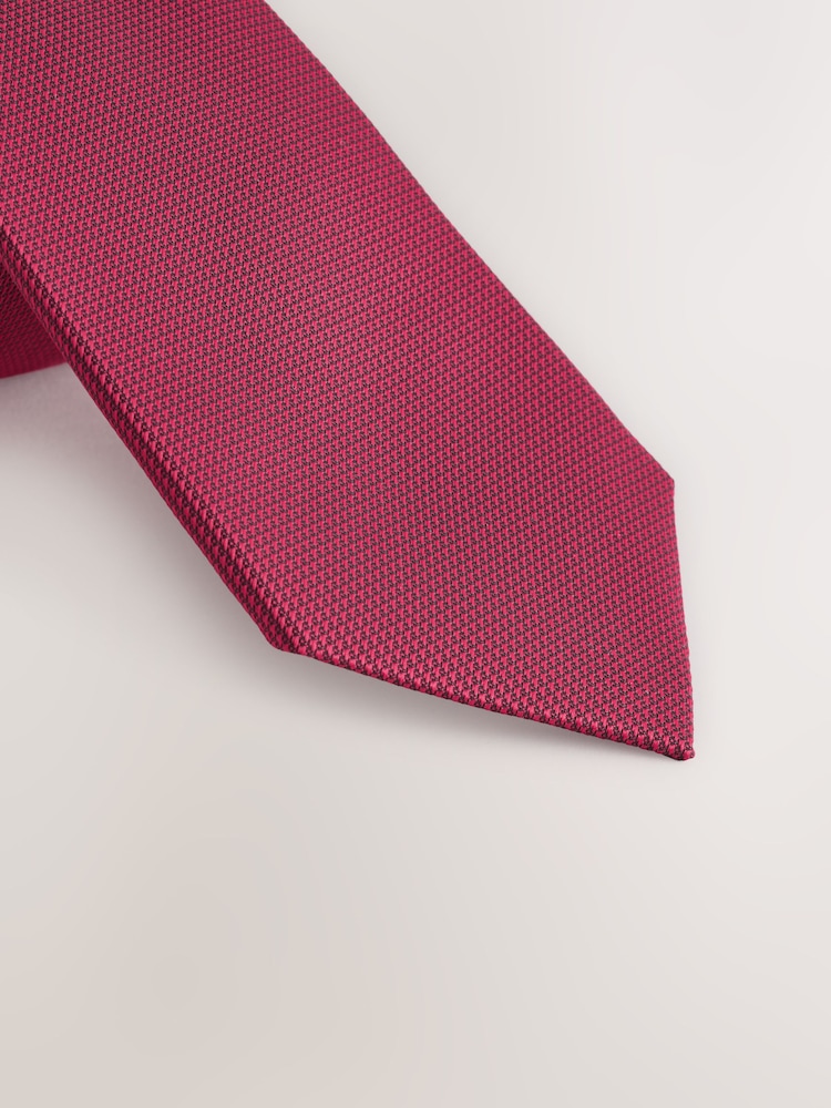 Red Slim Textured Tie - Image 2 of 3 Red Slim Textured Tie - Image 2 of 3