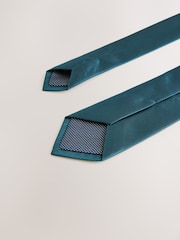 Petrolblau - Slim Fit - Strukturierte Krawatte - Bild 3 von 3