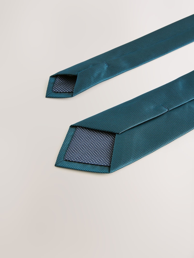 Petrolblau - Slim Fit - Strukturierte Krawatte - Bild 3 von 3 Petrolblau - Slim Fit - Strukturierte Krawatte - Bild 3 von 3