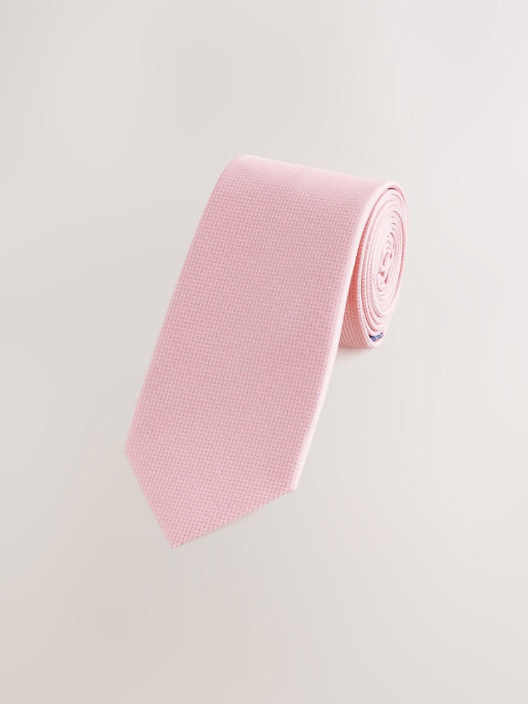 Pink Slim Textured Tie - Image 1 of 3