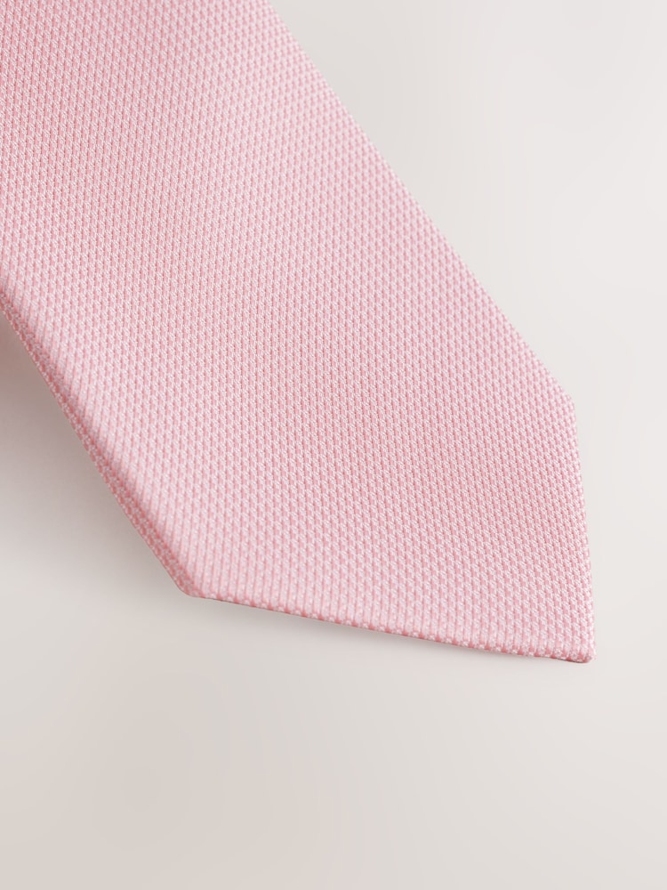 Pink Slim Textured Tie - Image 2 of 3