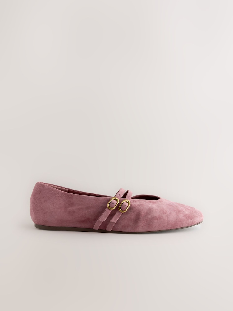 Daim rose - Chaussures Mary Jane en cuir à bout rond Forever Comfort® - Image 8 of 10