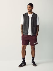 adidas Burgundy Red Essentials Linear Single Jersey Shorts - Image 2 of 6