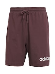 adidas Burgundy Red Essentials Linear Single Jersey Shorts - Image 6 of 6