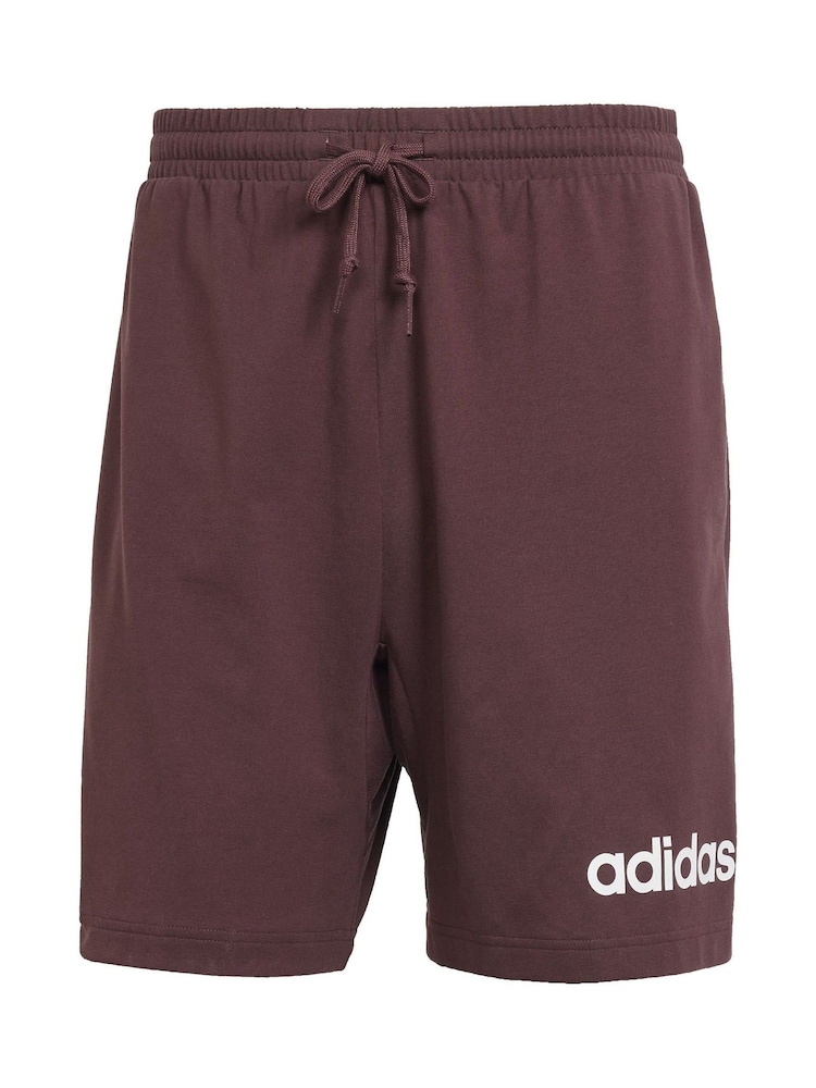 adidas Burgundy Red Essentials Linear Single Jersey Shorts - Image 6 of 6
