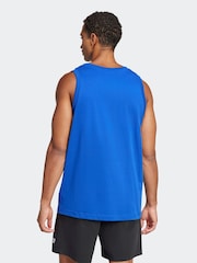 adidas Blue Essentials Small Logo 100% Cotton Tank Top - Image 2 of 7