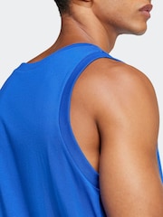 adidas Blue Essentials Small Logo 100% Cotton Tank Top - Image 5 of 7