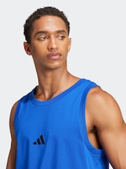 adidas Blue Essentials Small Logo 100% Cotton Tank Top - Image 6 of 7