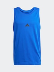 adidas Blue Essentials Small Logo 100% Cotton Tank Top - Image 7 of 7