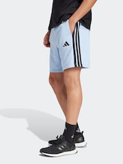 adidas Light Blue Essential 3-Stripes French Terry Shorts - Image 1 of 6