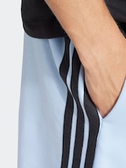 adidas Light Blue Essential 3-Stripes French Terry Shorts - Image 5 of 6