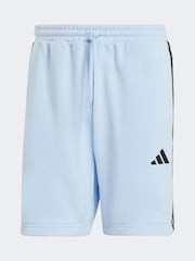 adidas Light Blue Essential 3-Stripes French Terry Shorts - Image 6 of 6