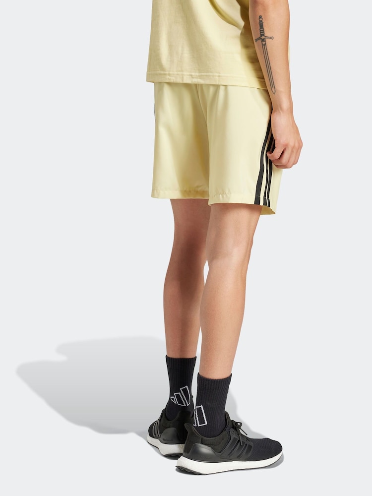 adidas Light Yellow Essentials 3-Stripes Chelsea Shorts - Image 2 of 6