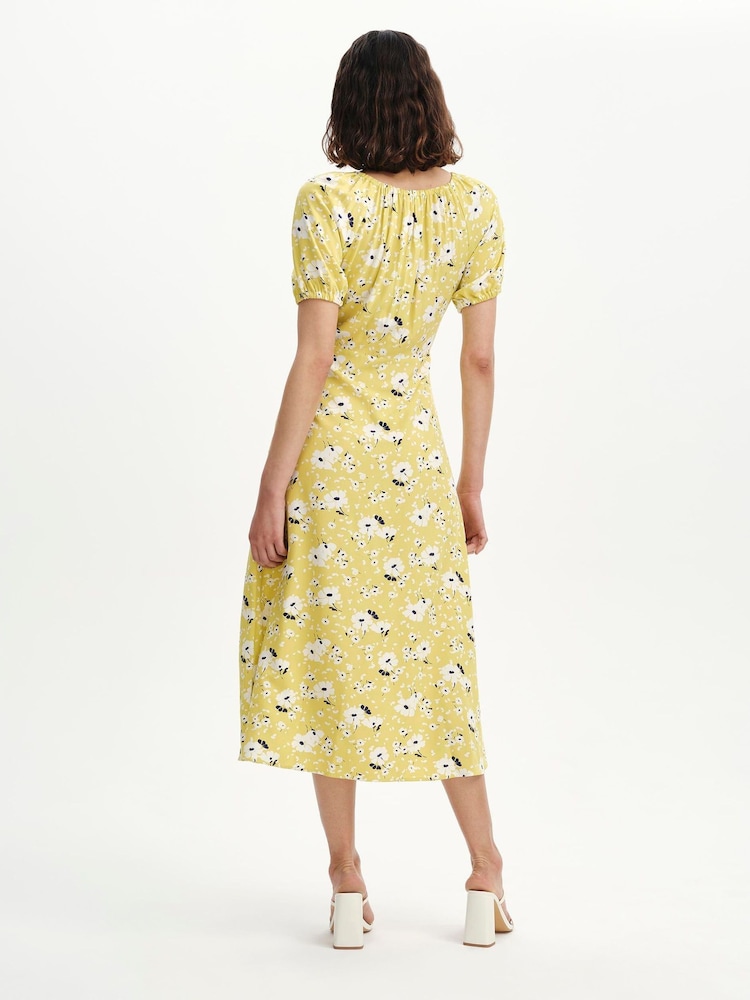 Finery Green Floral Jada Puff Sleeve Midi Dress - Image 2 of 4 Finery Green Floral Jada Puff Sleeve Midi Dress - Image 2 of 4