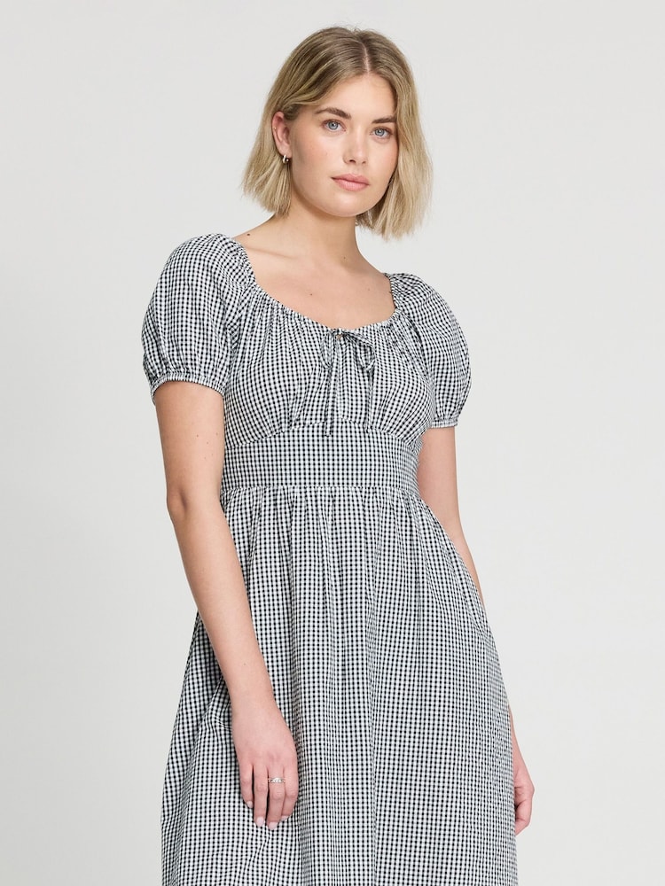 Vestido a media pierna de algodón Finery Kaitlyn - Imagen 4 de 4