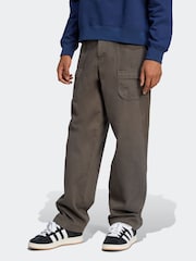adidas Originals Khaki Green Premium Essentials Washed Workwear Cargo Joggers - Image 1 of 6