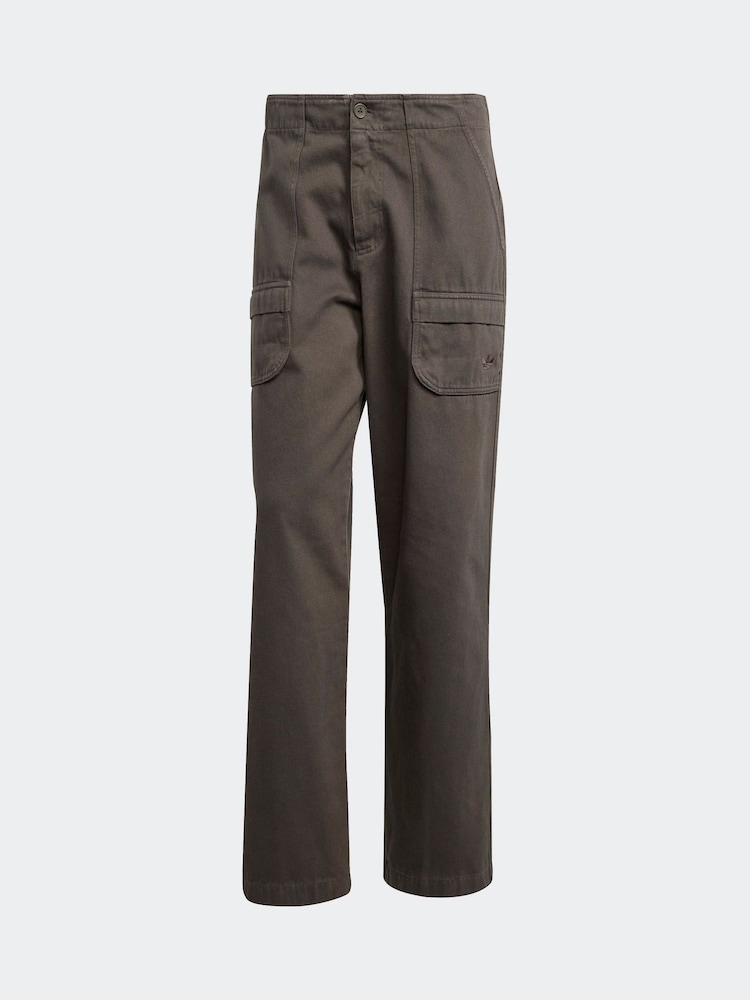 adidas Originals Khaki Green Premium Essentials Washed Workwear Cargo Joggers - Image 6 of 6