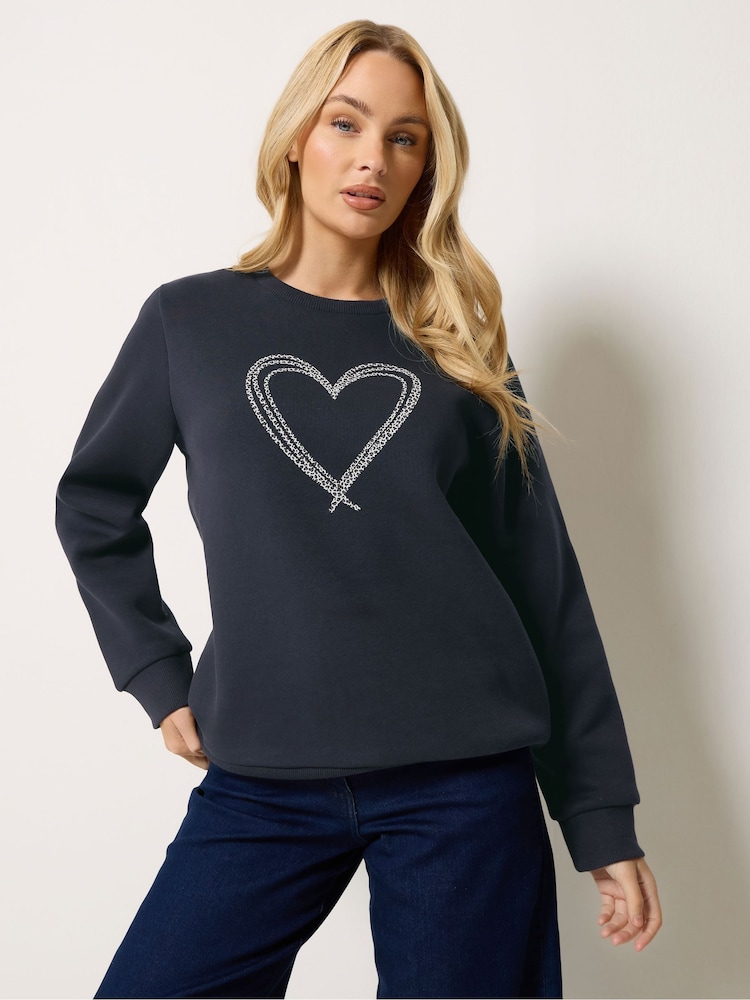 M&Co Blue Animal Printed Heart Sweatshirt - Image 1 of 6