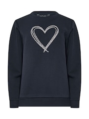 M&Co Blue Animal Printed Heart Sweatshirt - Image 5 of 6