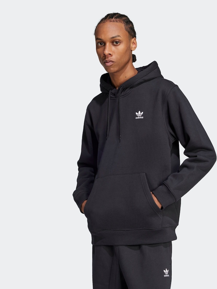 adidas Originals Black Trefoil Essentials Loose Fit Hoodie - Image 1 of 6