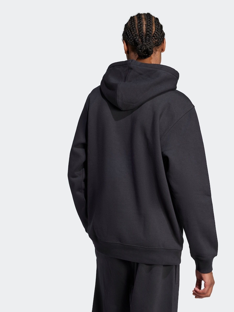 adidas Originals Black Trefoil Essentials Loose Fit Hoodie - Image 2 of 6