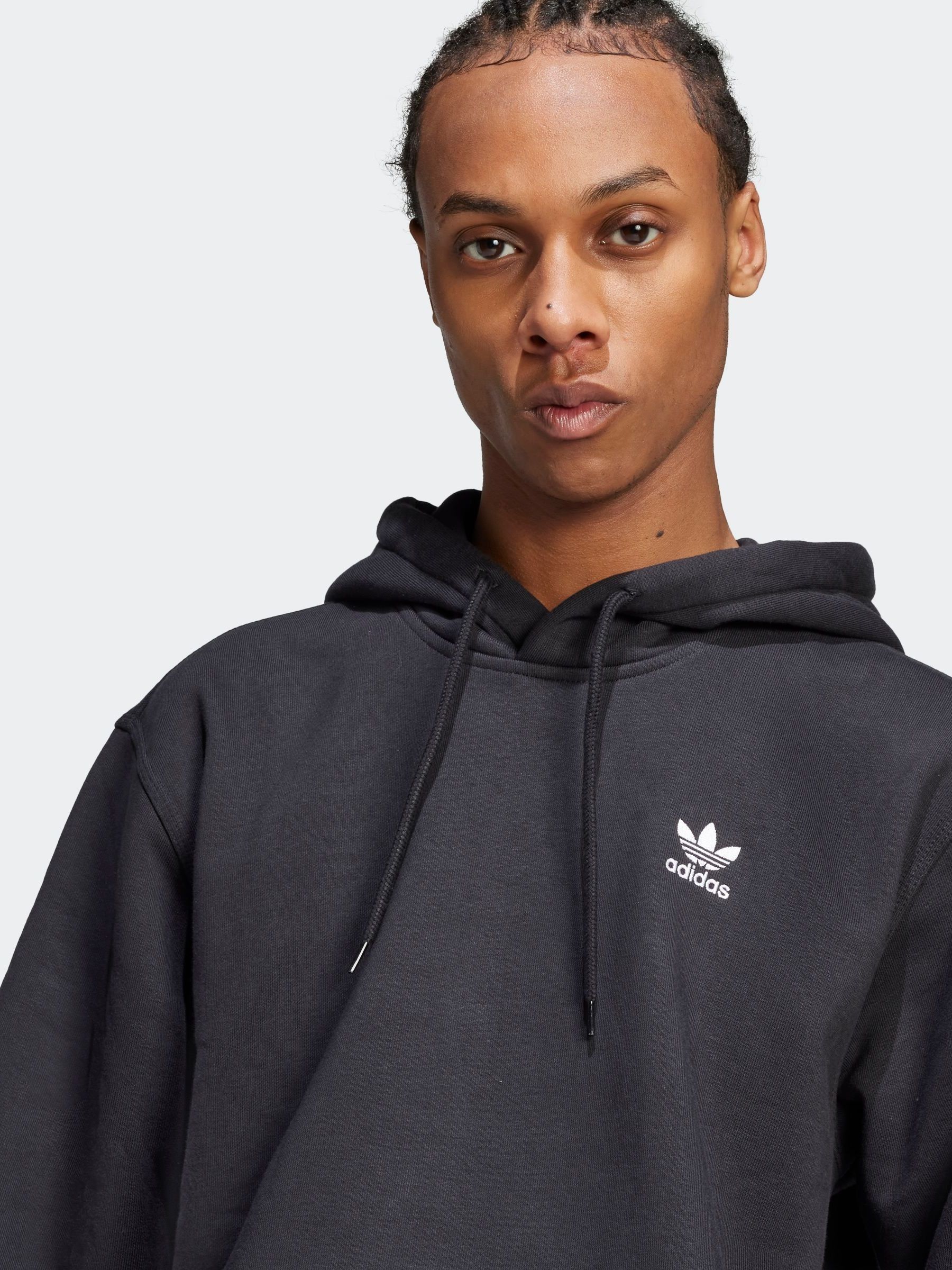 Buy adidas Originals Black Trefoil Essentials Loose Fit Hoodie