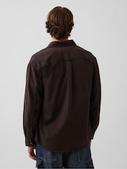 Gap Brown UltraSoft Denim Relaxed Utility Shirt - Image 2 of 5