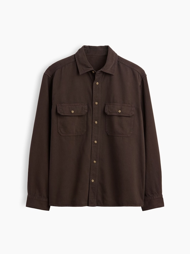 Gap Brown UltraSoft Denim Relaxed Utility Shirt - Image 5 of 5