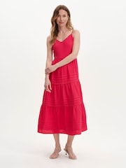 Roz - Rochie midi Finery Hazel din pânză de bumbac - Imaginea 1 din 4