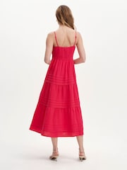 Roz - Rochie midi Finery Hazel din pânză de bumbac - Imaginea 2 din 4