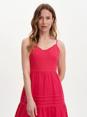 Roz - Rochie midi Finery Hazel din pânză de bumbac - Imaginea 3 din 4