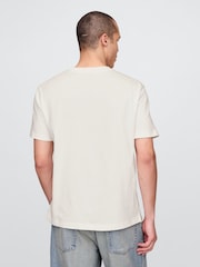 Grädde - Gap Heavyweight Avslappnad Kort ärm T-shirt - Bild 2 av 4