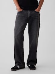Czarny z efektem sprania - Gap Loose Bootcut Jeans - Obraz 1 z 6