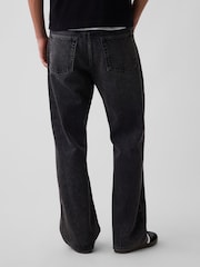 Czarny z efektem sprania - Gap Loose Bootcut Jeans - Obraz 2 z 6