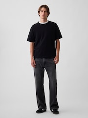 Czarny z efektem sprania - Gap Loose Bootcut Jeans - Obraz 3 z 6