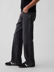 Czarny z efektem sprania - Gap Loose Bootcut Jeans - Obraz 4 z 6