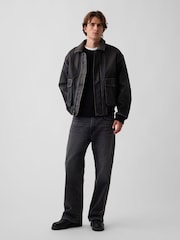 Czarny z efektem sprania - Gap Loose Bootcut Jeans - Obraz 6 z 6