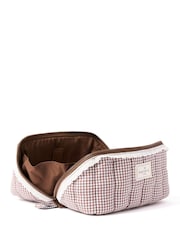 The Flat Lay Co. Mocha Gingham with Frill Marshmallow Flat Lay Makeup Box Bag - Image 3 of 4