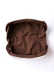 The Flat Lay Co. Mocha Gingham with Frill Marshmallow Flat Lay Makeup Box Bag - Image 4 of 4