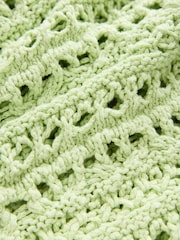 Green Sage 100% Cotton Stitch Knitted Cardigan - Image 8 of 8