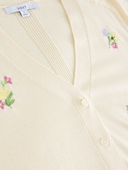 Floral Embroidery Soft Touch Button Up Knitted Cardigan - Image 8 of 9