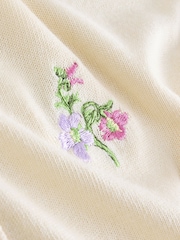 Floral Embroidery Soft Touch Button Up Knitted Cardigan - Image 9 of 9