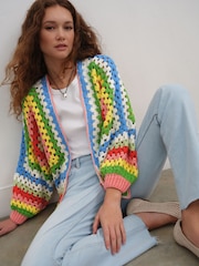 Bright N. Premium Oversized Hand Crochet Relaxed Bright Cardigan - Image 1 of 7
