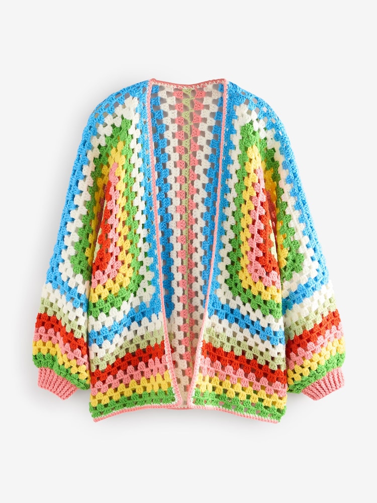 Jasne - N. Premium Oversized Hand Crochet Relaxed Bright Cardigan - Image 5 of 7