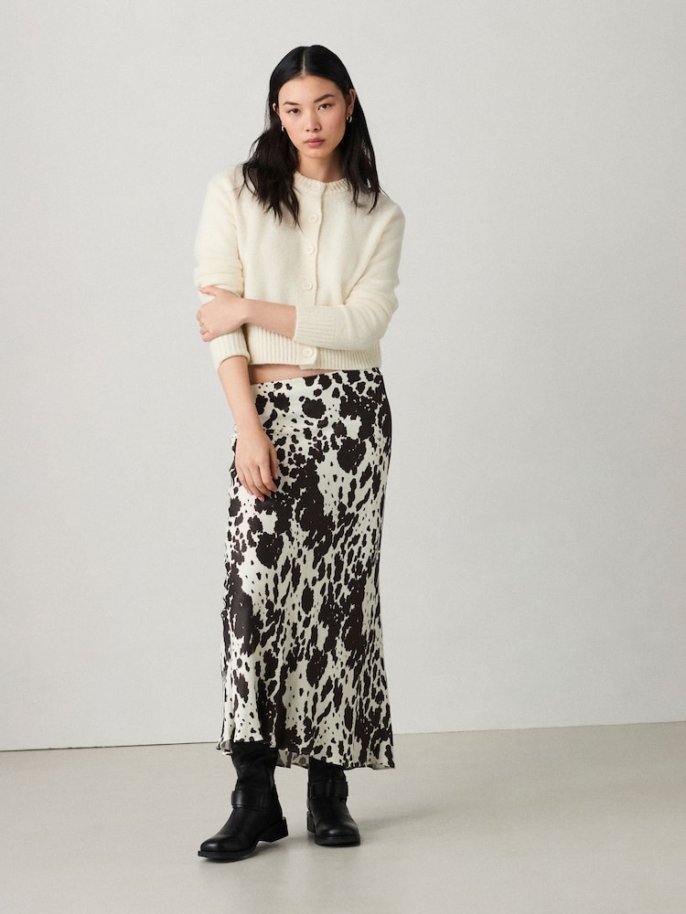 White/Ecru Crew Neck Knitted Cardigan - Image 2 of 7