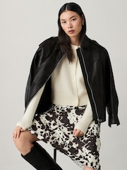 White/Ecru Crew Neck Knitted Cardigan - Image 3 of 7