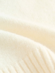 White/Ecru Crew Neck Knitted Cardigan - Image 6 of 7