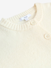 White/Ecru Crew Neck Knitted Cardigan - Image 7 of 7