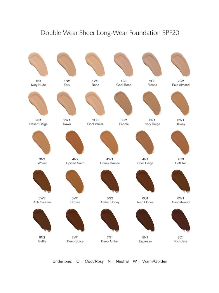 Estée Lauder Double Wear Sheer Long Wear Foundation SPF20 30ml - Image 3 of 3 Estée Lauder Double Wear Sheer Long Wear Foundation SPF20 30ml - Image 3 of 3